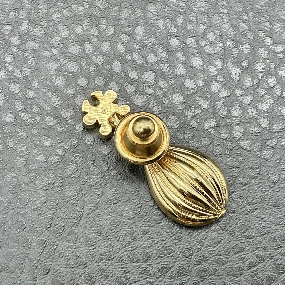 Mandolin Lute Guitar Lapel Pin Tie Tack Gold Tone Music Instrument Unisex 1.5